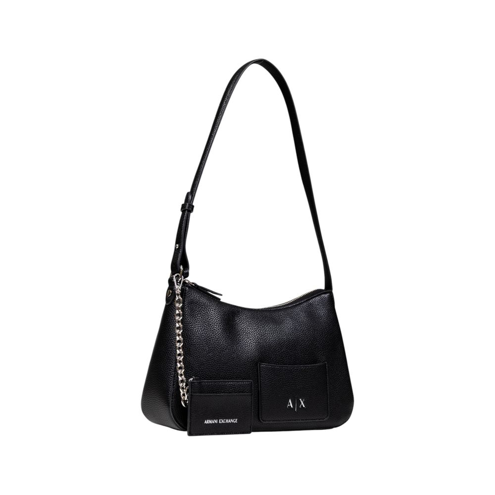 Armani Exchange Black Polyester Handbag - Stylish Medium Shoulder Bag