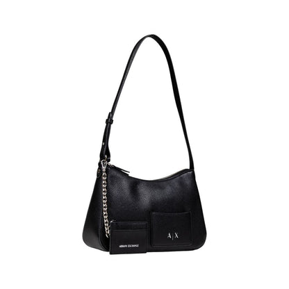 Armani Exchange Black Polyester Handbag - Stylish Medium Shoulder Bag