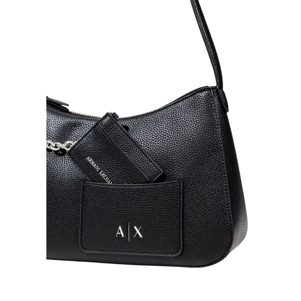 Armani Exchange Black Polyester Handbag - Stylish Medium Shoulder Bag