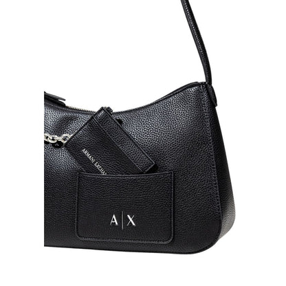 Armani Exchange Black Polyester Handbag - Stylish Medium Shoulder Bag