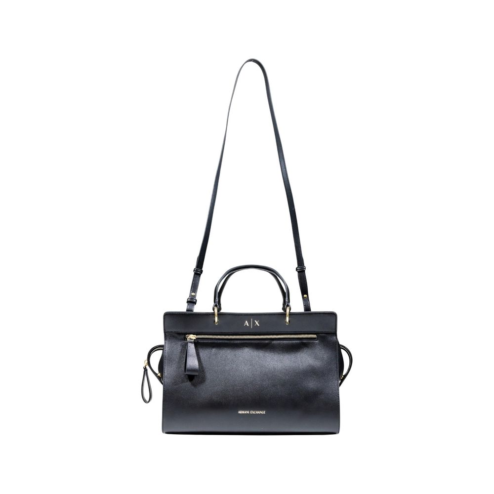 Armani Exchange Black Polyester Handbag - Stylish and Practical Shopping Bag