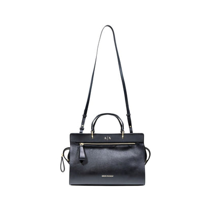 Armani Exchange Black Polyester Handbag - Stylish and Practical Shopping Bag