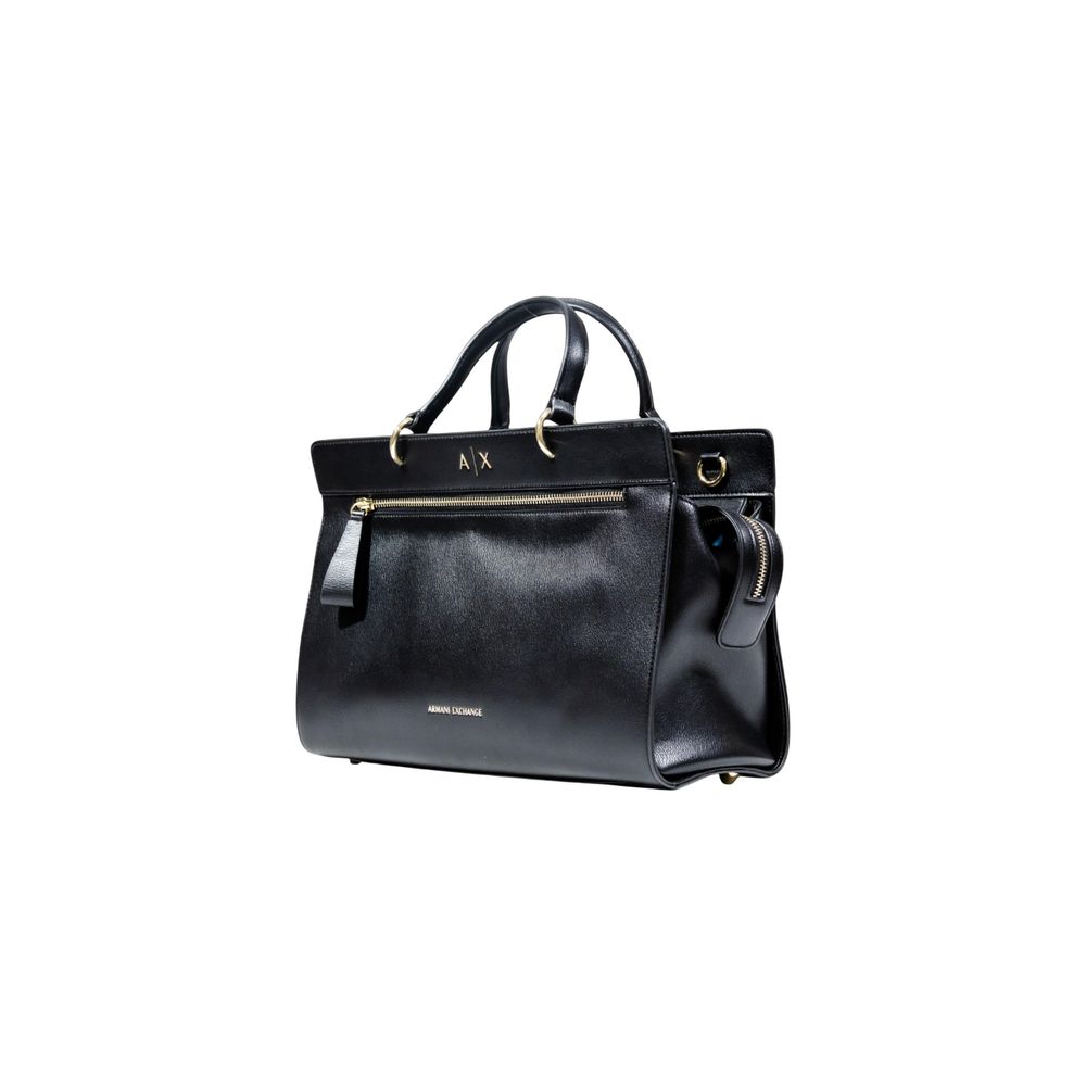 Armani Exchange Black Polyester Handbag - Stylish and Practical Shopping Bag