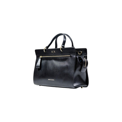 Armani Exchange Black Polyester Handbag - Stylish and Practical Shopping Bag