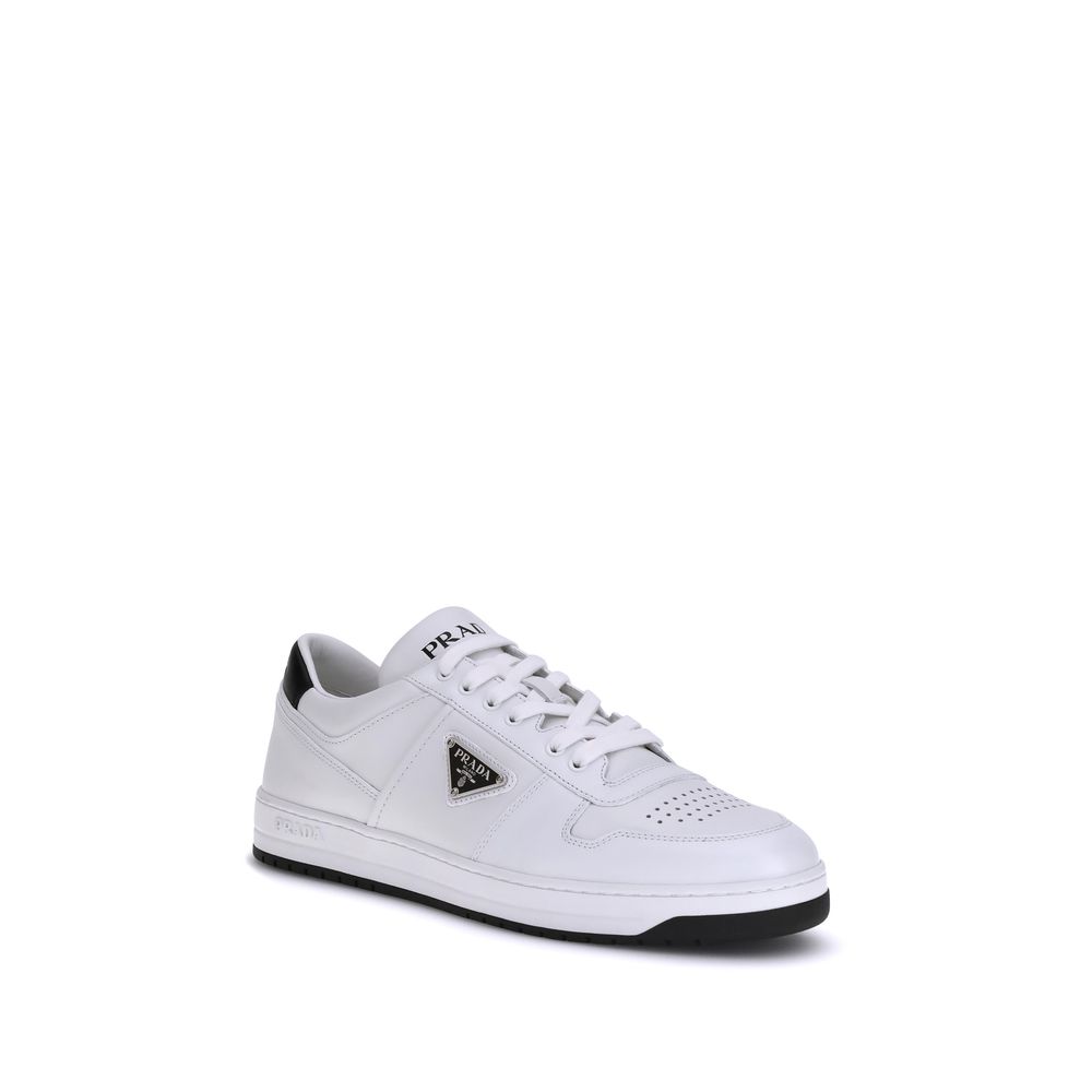 Prada White Calf Leather Low Top Sneakers