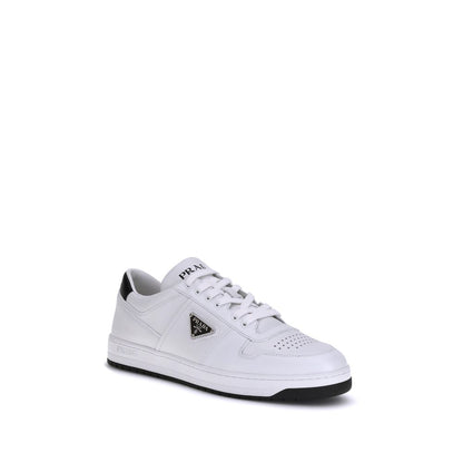 Prada White Calf Leather Low Top Sneakers