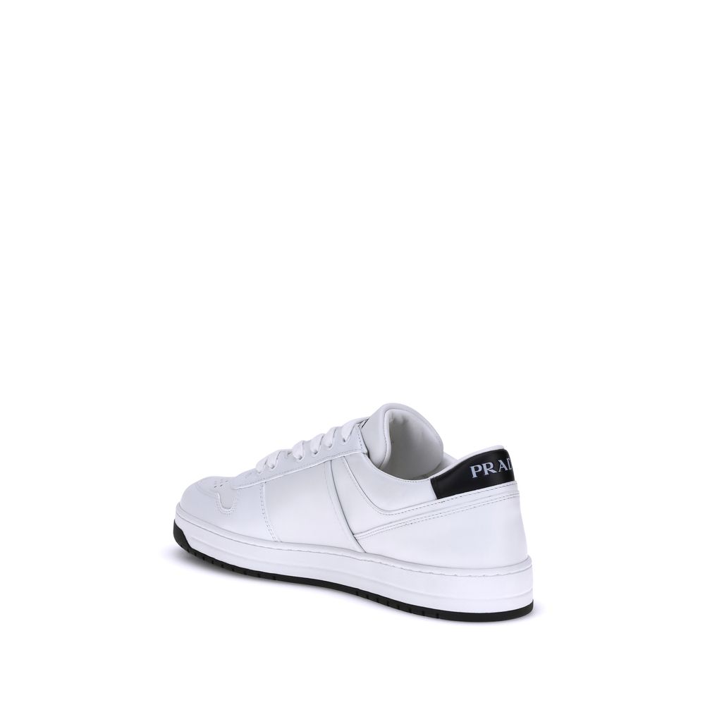 Prada White Calf Leather Low Top Sneakers