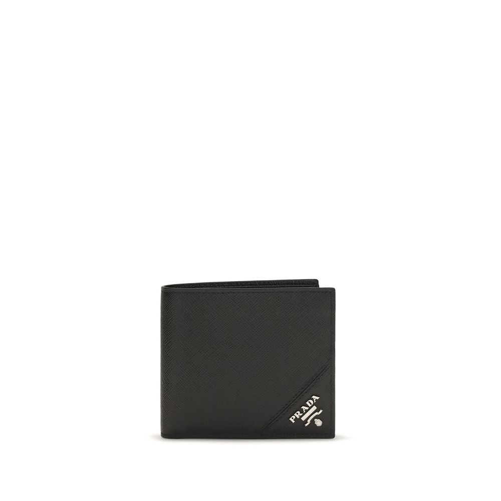 Prada Black Calf Leather Bifold Wallet