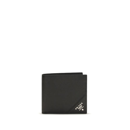 Prada Black Calf Leather Bifold Wallet