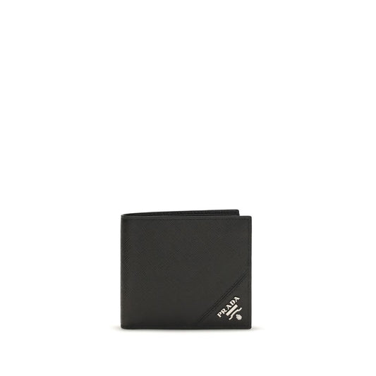 Prada Black Calf Leather Bifold Wallet