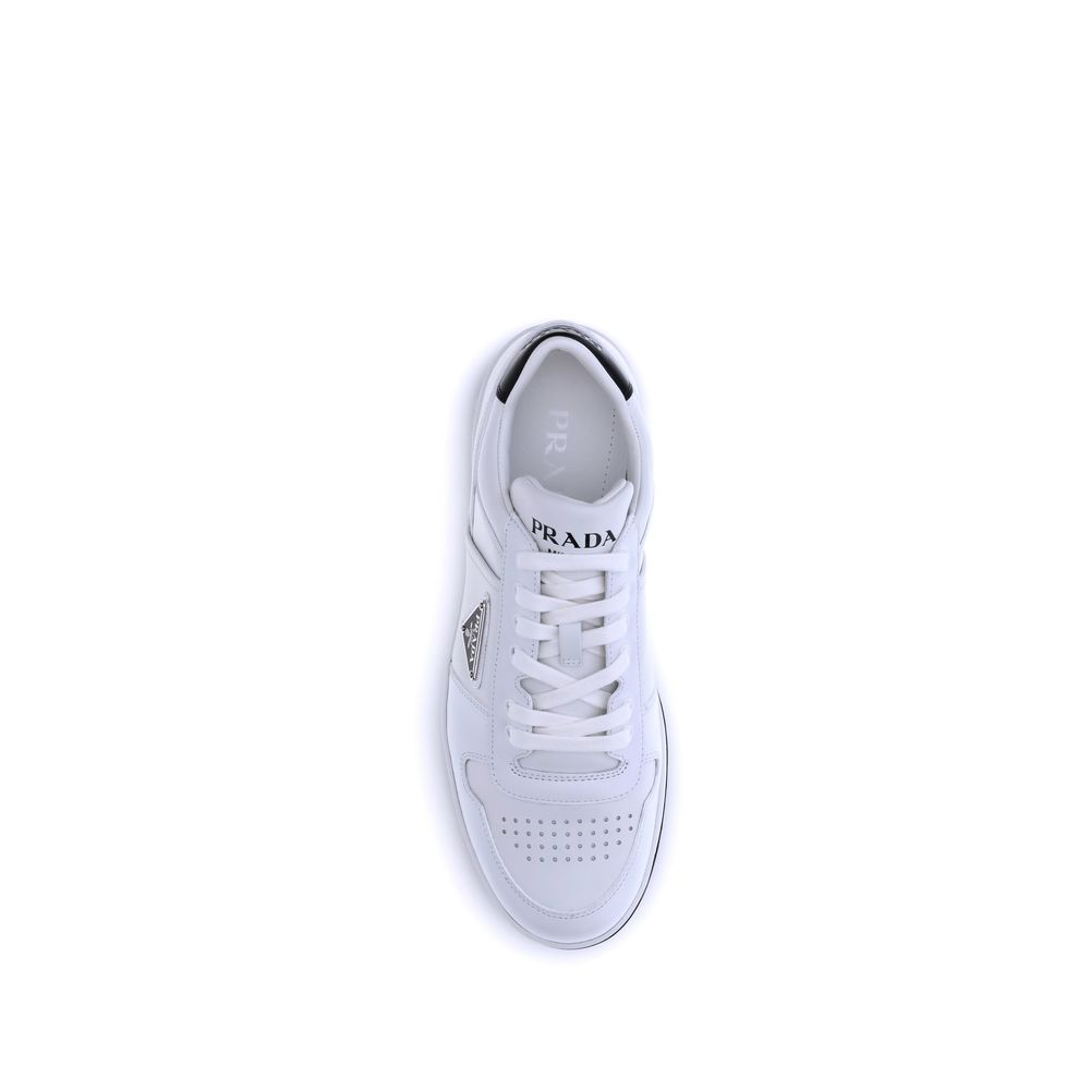 Prada White Calf Leather Low Top Sneakers