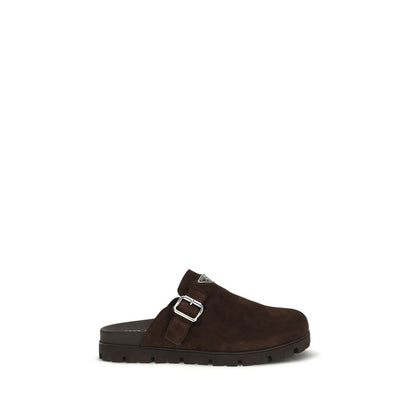 Prada Brown Suede Leather Mules