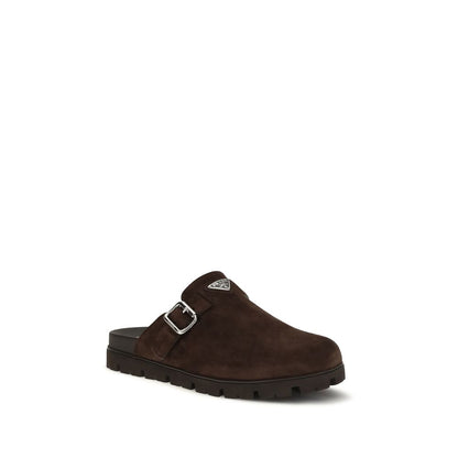 Prada Brown Suede Leather Mules