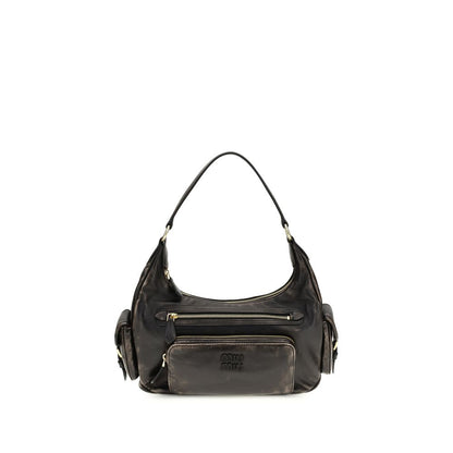 Miu Miu Brown Calf Leather Bos Taurus Shoulder Bag 32x28x9