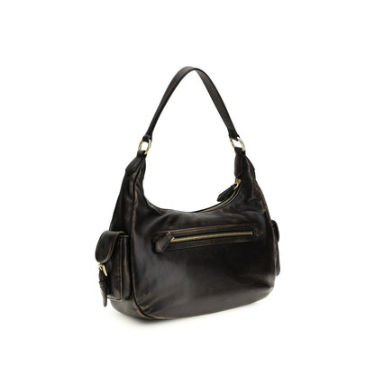 Miu Miu Brown Calf Leather Bos Taurus Shoulder Bag 32x28x9