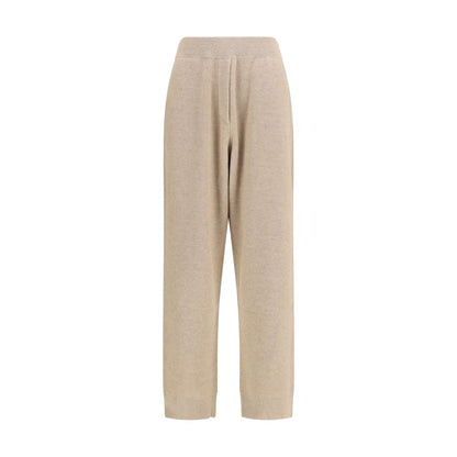 Brunello Cucinelli Beige Cashmere Wide-Leg Pants