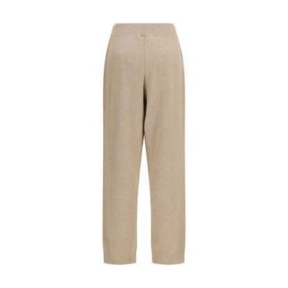 Brunello Cucinelli Beige Cashmere Wide-Leg Pants