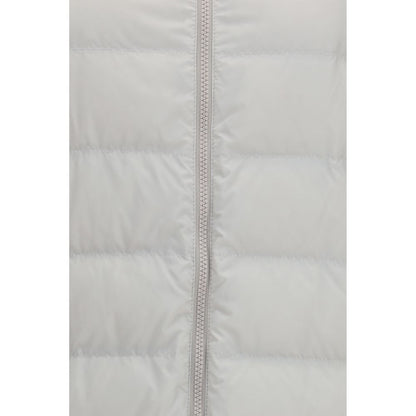 Brunello Cucinelli Gray Long Monil Chain Hooded Puffer Jacket