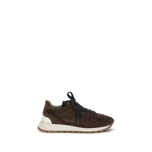 Brunello Cucinelli Brown Suede Runner Sneakers