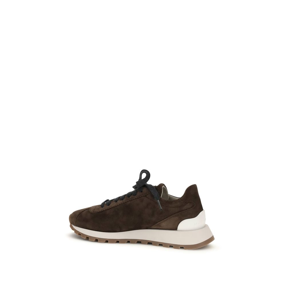 Brunello Cucinelli Brown Suede Runner Sneakers