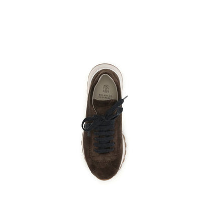 Brunello Cucinelli Brown Suede Runner Sneakers