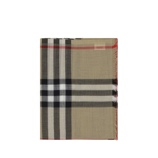 Burberry Brown Silk Scarf - Iconic Check Design