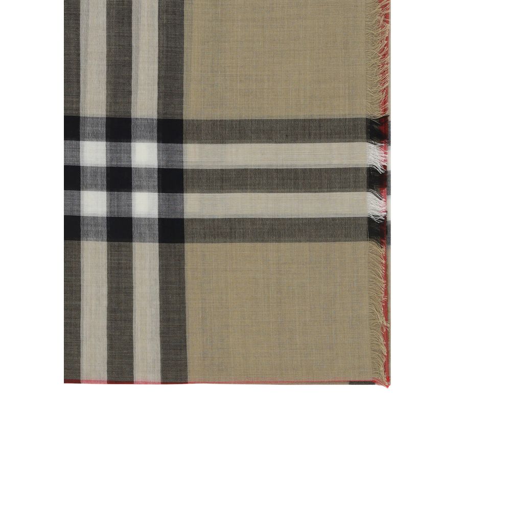 Burberry Brown Silk Scarf - Iconic Check Design