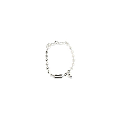 Alexander McQueen White Brass Pearl Skull Bracelet