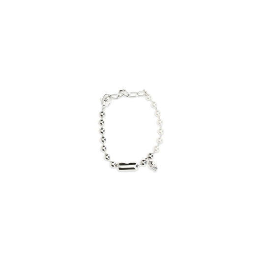 Alexander McQueen White Brass Pearl Skull Bracelet