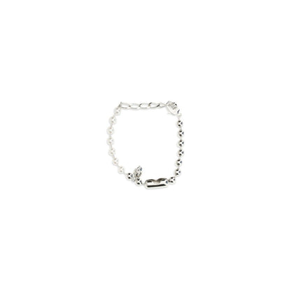 Alexander McQueen White Brass Pearl Skull Bracelet