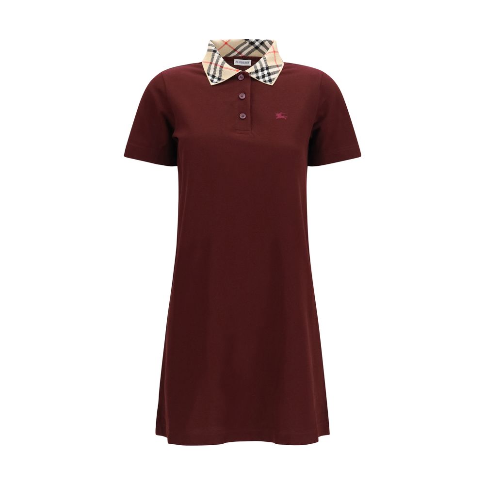 Burberry Bordeaux Cotton Polo-style Dress
