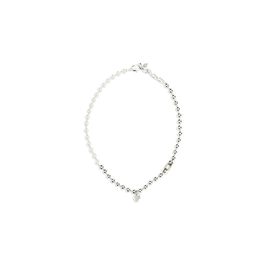 Alexander McQueen White Brass Pearl Skull Necklace
