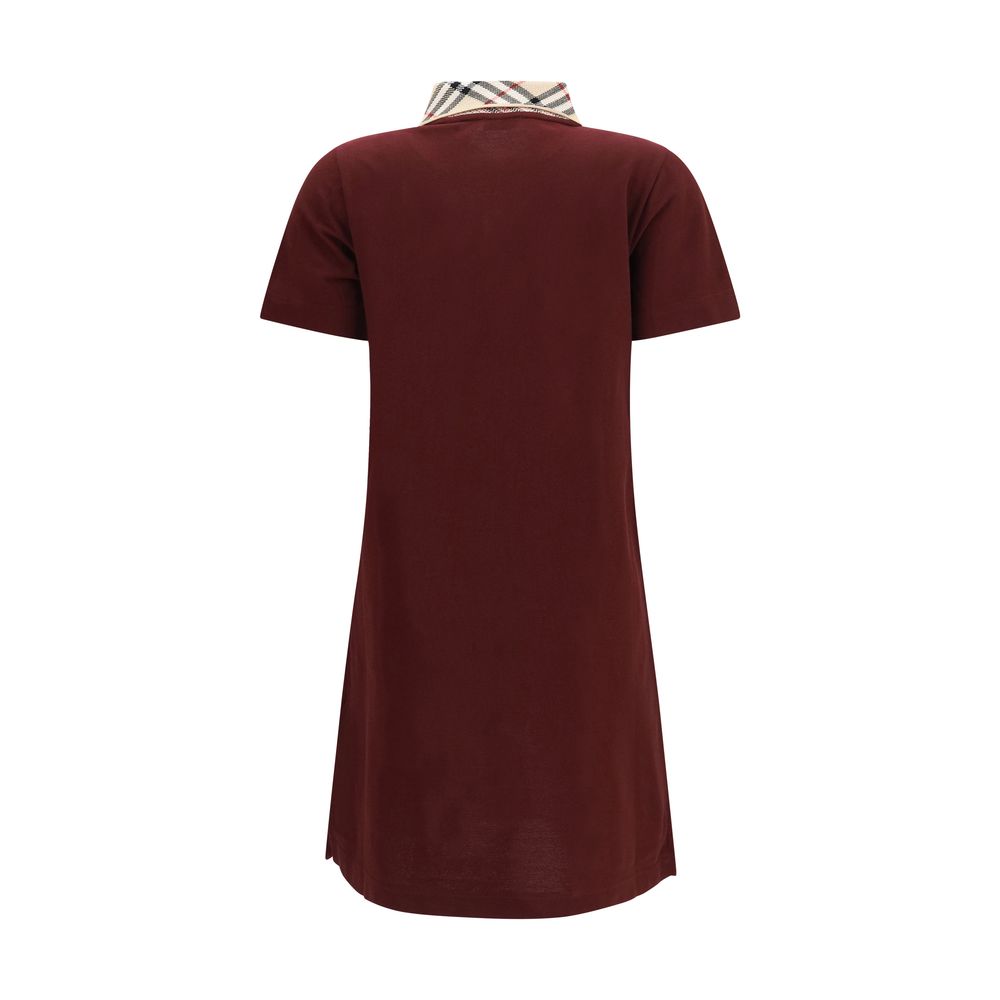 Burberry Bordeaux Cotton Polo-style Dress