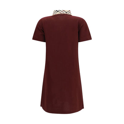 Burberry Bordeaux Cotton Polo-style Dress