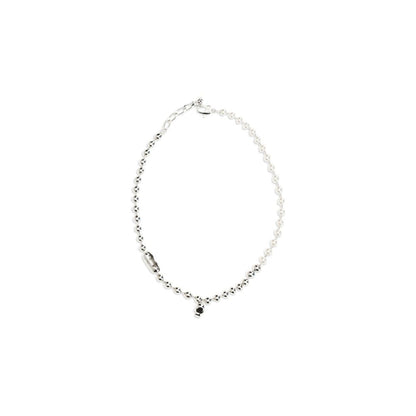 Alexander McQueen White Brass Pearl Skull Necklace