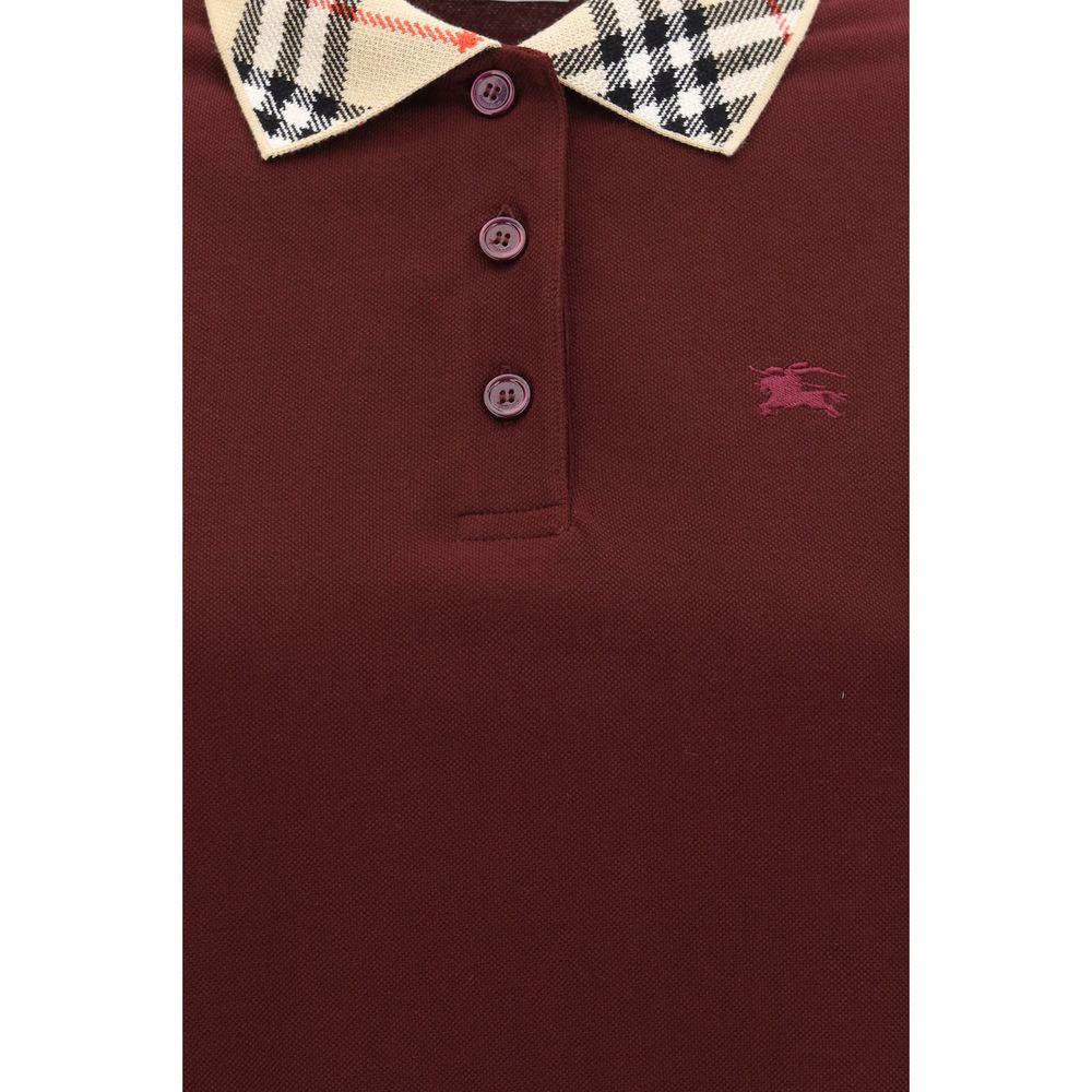 Burberry Bordeaux Cotton Polo-style Dress