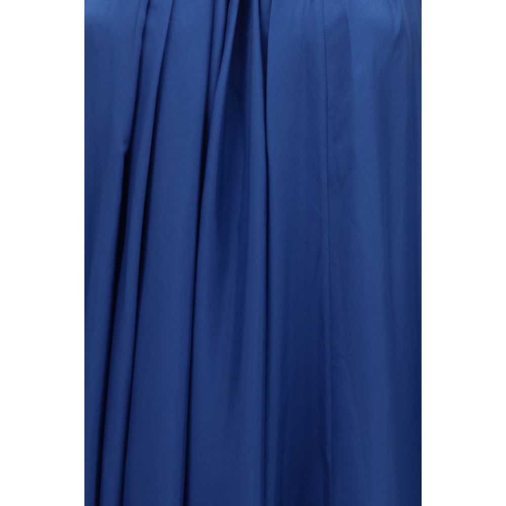 Zimmermann Blue Silk Aster Pleated Pearl Maxi Dress