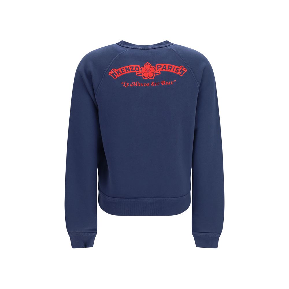 Kenzo Paris Emblem Blue Cotton Sweatshirt