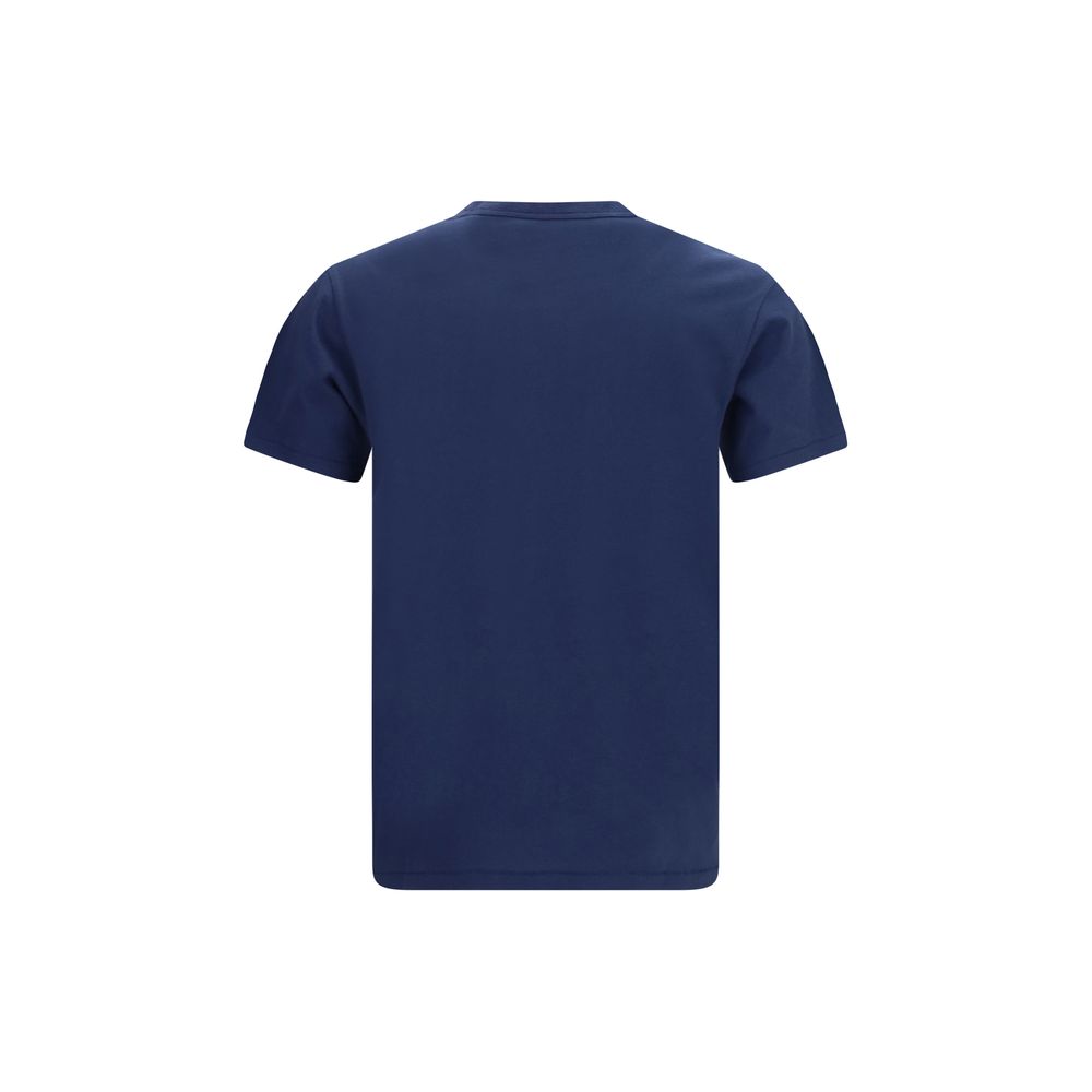 Kenzo Blue Cotton T-Shirt with Tulip Embroidery