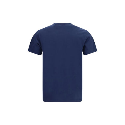 Kenzo Blue Cotton T-Shirt with Tulip Embroidery