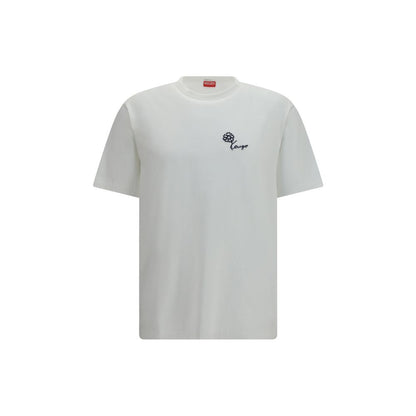 Kenzo Tulip Embroidered White Cotton T-Shirt