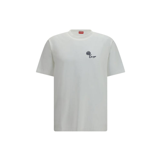 Kenzo Tulip Embroidered White Cotton T-Shirt