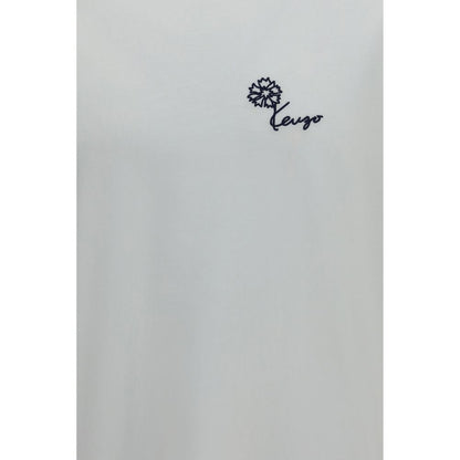 Kenzo Tulip Embroidered White Cotton T-Shirt