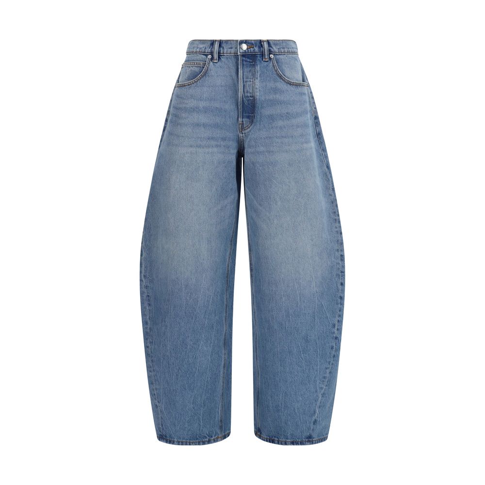 Alexander Wang Crystal Balloon Jeans in Blue Denim