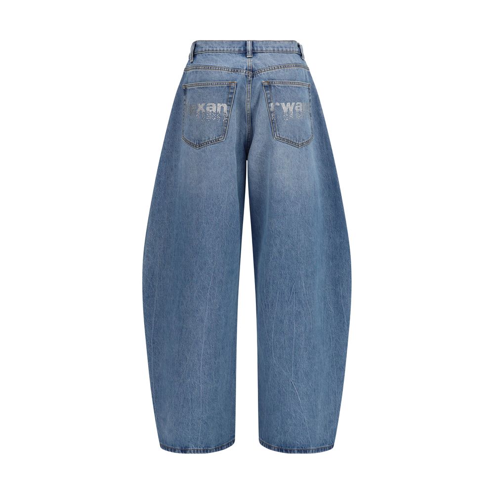 Alexander Wang Crystal Balloon Jeans in Blue Denim