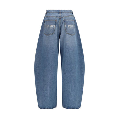 Alexander Wang Crystal Balloon Jeans in Blue Denim