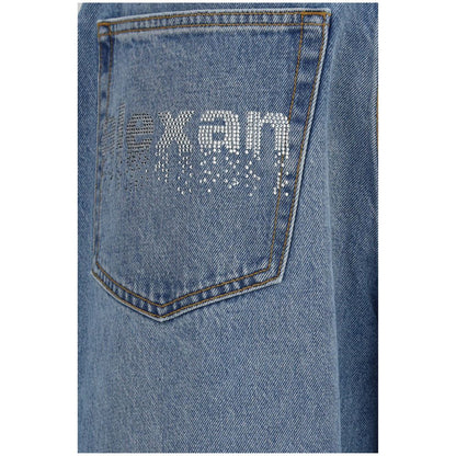 Alexander Wang Crystal Balloon Jeans in Blue Denim