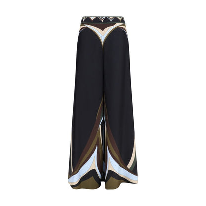 Emilio Pucci Black Silk Flared Pants - Timeless Elegance