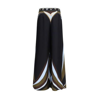 Emilio Pucci Black Silk Flared Pants - Timeless Elegance