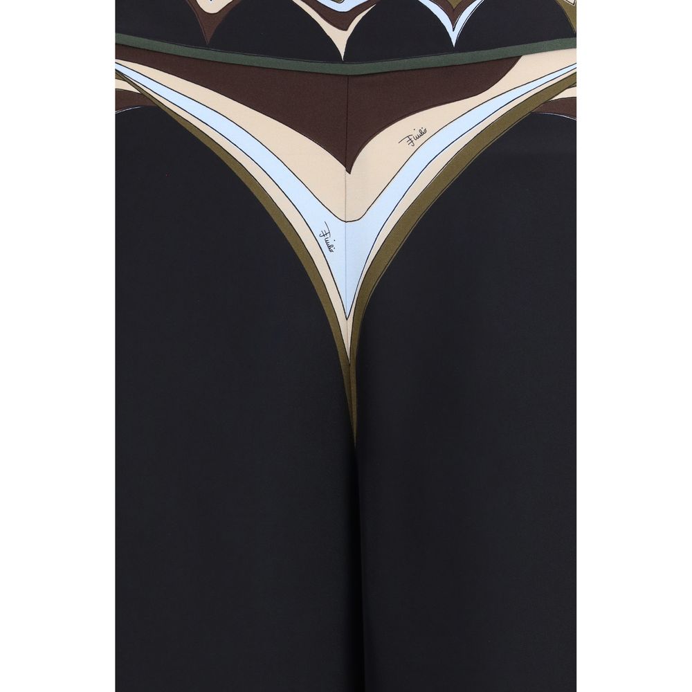 Emilio Pucci Black Silk Flared Pants - Timeless Elegance